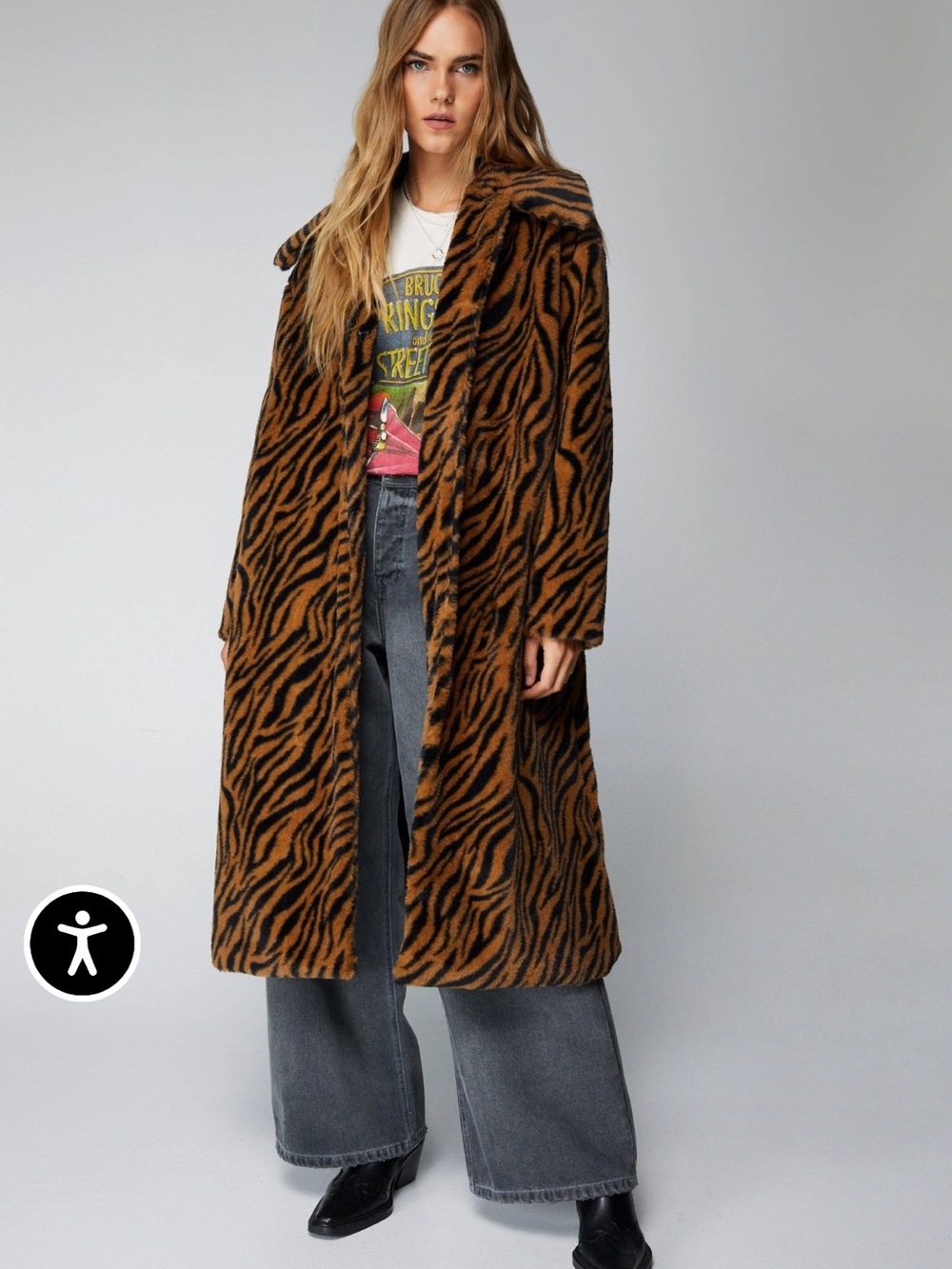 Women's Brown Tiger-Print Faux-Fur Coat from Nasty Gal PLT